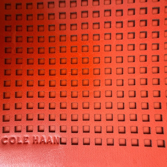 Cole Haan | Perforated Medium Leather Pouch | Spicy Orange - Picture 6 of 8